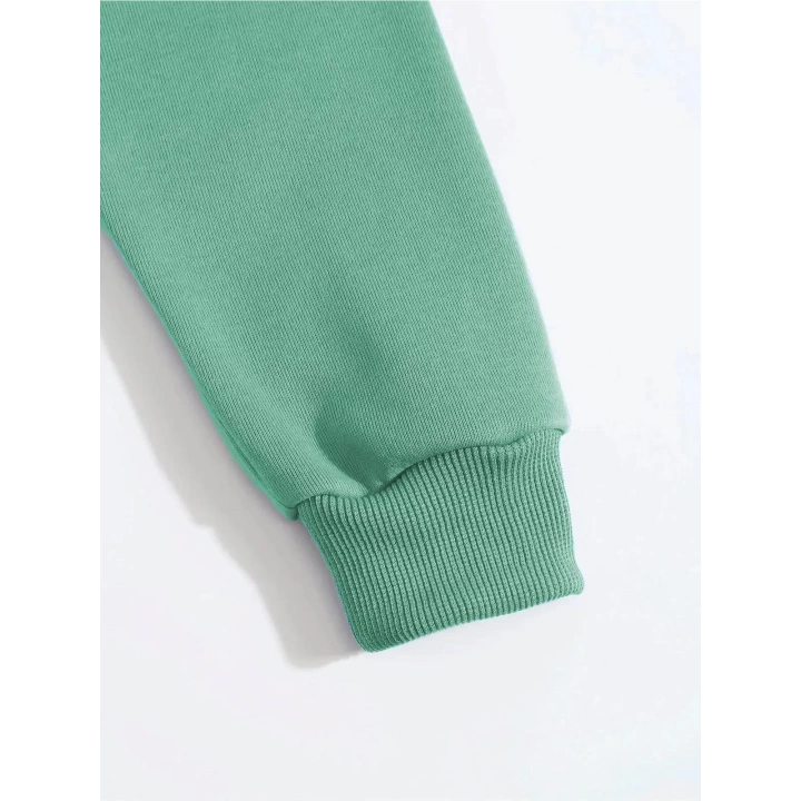 Erkek Düz Kapüşonlu Sweat - Mint Yeşili