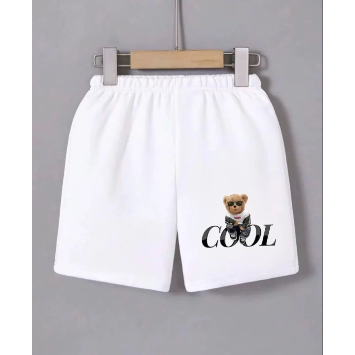 Kadın Beli Lastikli Baskılı Mini Şort - Beyaz
