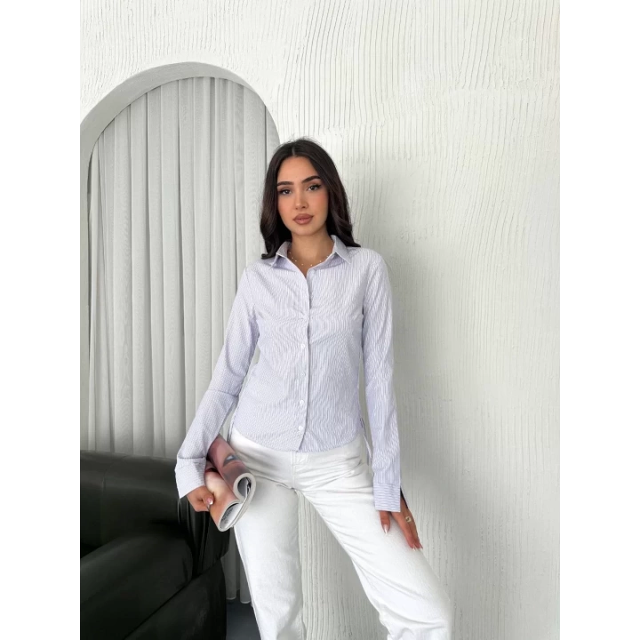 Kadın Uzun Kollu yandan Bağlama detaylı Gömlek - Beyaz