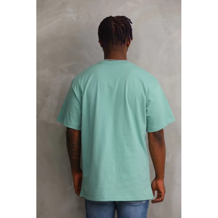 Unisex Baskılı Oversize T-Shirt - Mint Yeşili