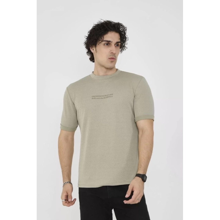 Unisex Bisiklet Yaka Slim fit T-Shirt- Açık Yeşil