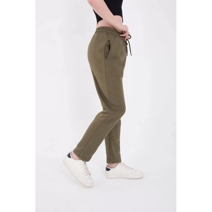 Unisex Üç İplik Basic Eşofman Pantolon - Hakİ