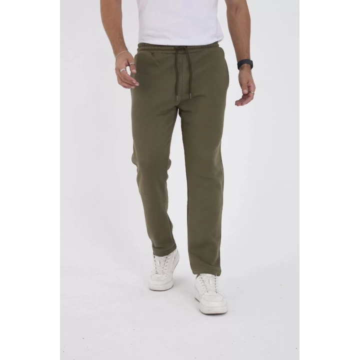 Unisex Üç İplik Basic Eşofman Pantolon - Haki