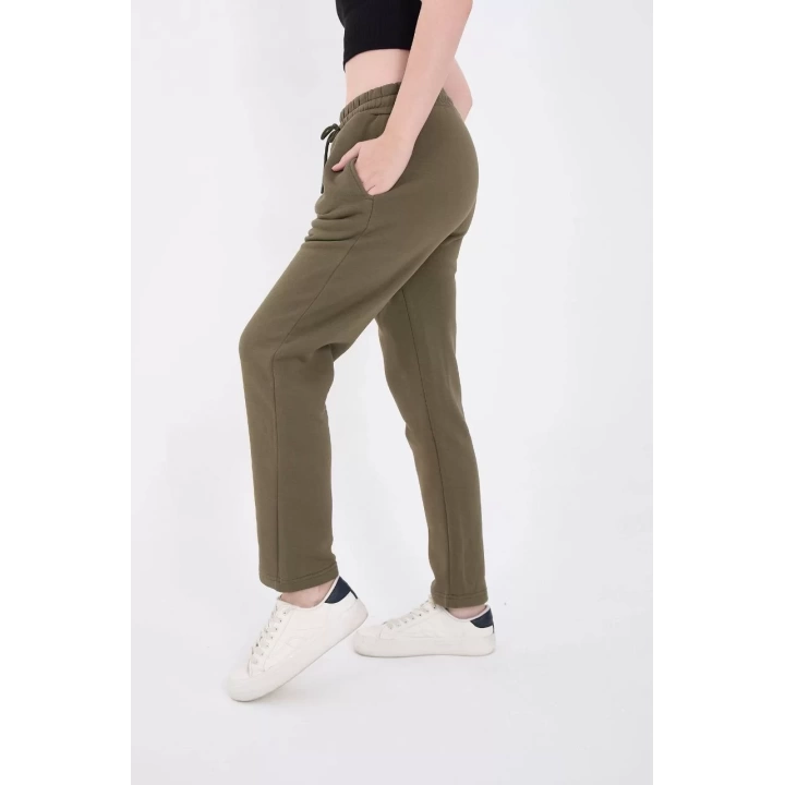 Unisex Üç İplik Basic Eşofman Pantolon - Hakİ