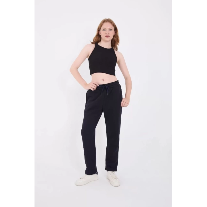 Unisex Üç İplik Basic Eşofman Pantolon - Lacivert