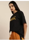 Baskılı Kadın T-shirt - Siyah