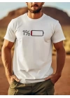Baskılı Oversize Bisiklet Yaka T-shirt - Beyaz