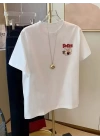 Baskılı Oversize Bisiklet Yaka T-shirt - Beyaz