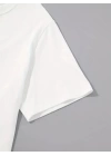 Baskılı Oversize Bisiklet Yaka T-shirt - Beyaz