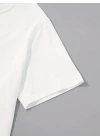 Baskılı Oversize Bisiklet Yaka T-shirt - Beyaz