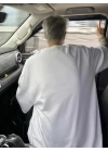 Baskılı Oversize Bisiklet Yaka T-shirt - Beyaz