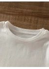 Baskılı Oversize Bisiklet Yaka T-shirt - Beyaz