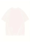 Baskılı Oversize Bisiklet Yaka T-shirt - Beyaz