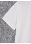 Baskılı Oversize Bisiklet Yaka T-shirt - Beyaz