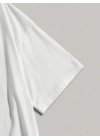 Baskılı Oversize Bisiklet Yaka T-shirt - Beyaz