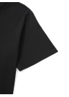 Baskılı Oversize Bisiklet Yaka T-shirt - Siyah