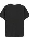 Baskılı Oversize Bisiklet Yaka T-shirt - Siyah