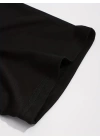 Baskılı Oversize Bisiklet Yaka T-shirt - Siyah