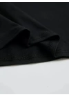 Baskılı Oversize Bisiklet Yaka T-shirt - Siyah