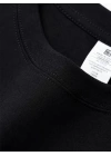 Baskılı Oversize Bisiklet Yaka T-shirt - Siyah