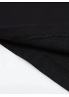 Baskılı Oversize Bisiklet Yaka T-shirt - Siyah