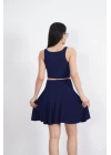 Crop Şortlu Etek ikili Takım - Lacivert