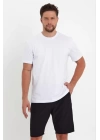 Erkek 24/1 Düz A Kalite Oversize T-shirt - Beyaz