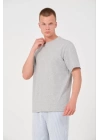 Erkek 24/1 Düz A Kalite Oversize T-shirt - Gri