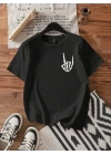 Erkek Baskılı Oversize T-shirt - Siyah