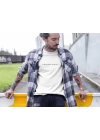 Erkek Bisiklet Yaka Baskılı Oversize T-Shirt - Beyaz