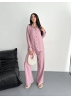 Gömlek Pantolon ikili Takım - Toz Pembe