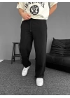 İki İplik Kumaş Baggy Alt Esofman - Siyah