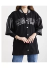 Kadın Complex Kolej Oversize T-shirt - Siyah