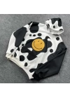 Kadın Smiley Face Kapüşonlu Sweatshirt - Siyah