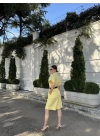 Kadın Yakalı Gömlek Kemerli Şortlu Takım - Sarı
