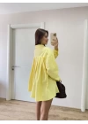 Kadın Yakalı Yandan Yırtmaçlı Gömlek - Sarı