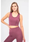 Kolsuz Sporcu Baskılı Crop - Pembe