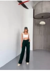 Osy Modal Yumuşak Dokulu Kumaş Nakış işlemeli Rahat Bol Paça Eşofman Pantalon - Haki