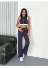 Osy Modal Yumuşak Dokulu Kumaş Tam Fermuarlı Crop Pantalon İkili Takım - Antrasit