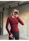 Parmak Geçmeli Buzi Body - Bordo