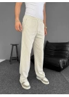 Su Yolu Çizgili Cepli Pantalon - Bej