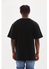 Unisex Baskılı Oversize T-Shirt - Siyah