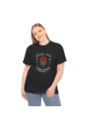 Unisex Kadın Bisiklet Yaka Baskılı T-Shirt - Siyah