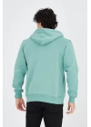 Unisex Tam Fermuarlı Kapşonlu  SweatShirt - Mint Yeşili