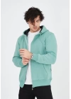 Unisex Tam Fermuarlı Kapşonlu  SweatShirt - Mint Yeşili