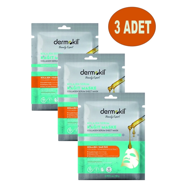 Kolajen Serum Kağıt Maske 23 gr 3 ADET