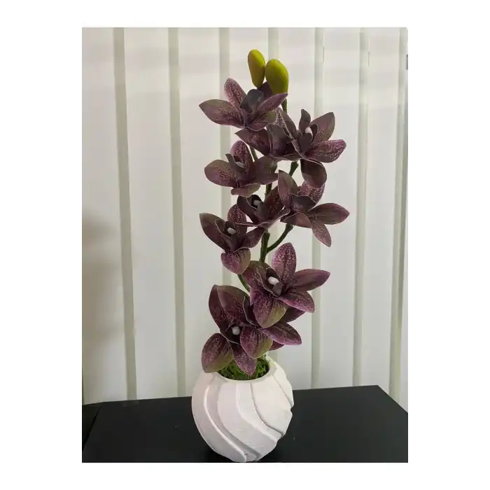 YAPAY ORKİDE BETON SAKSIDA BOY:42 CM