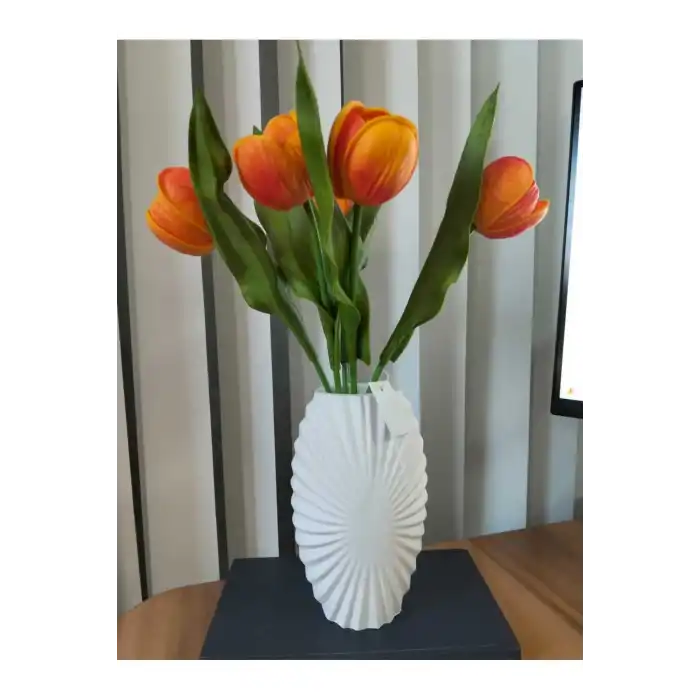 yapay lale 5 adet vazo ile birlikte