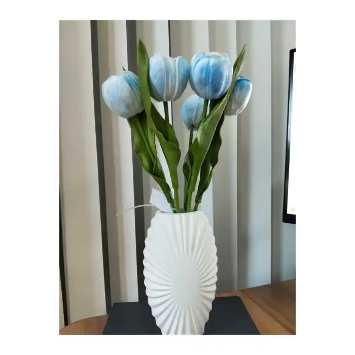 yapay lale 5 adet vazo ile birlikte