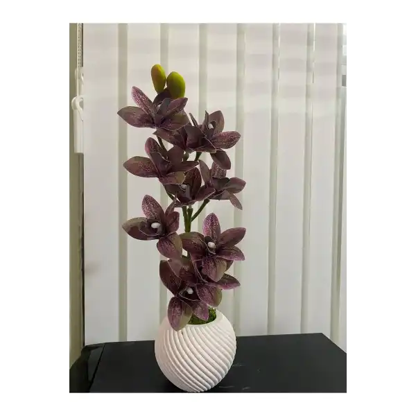 YAPAY ORKİDE BETON SAKSIDA BOY:42 CM
